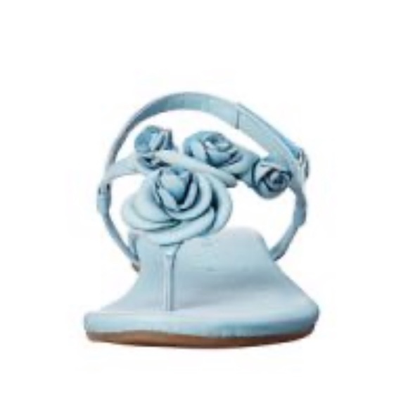 Blue Sky Roses T Strap Leather Slingback Sandal - Picture 6 of 7